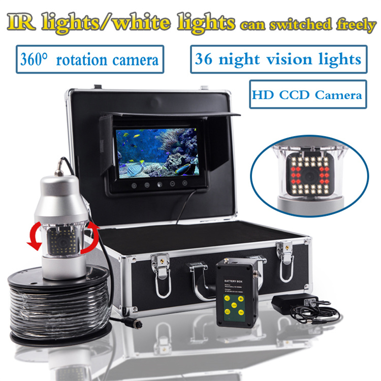 Fish Finder Cable - フィッシュファインダー360 ° 回転式水中釣りカメラ 50Mケーブル 7インチスクリーン IP68
