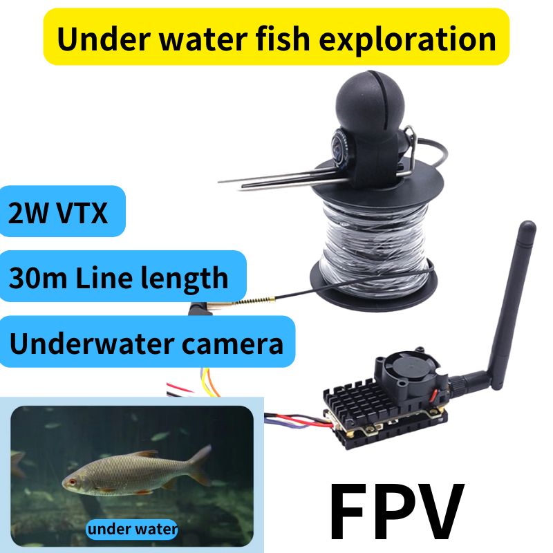 Underwater Camera - 2 ワット画像伝送ワイヤレス水中魚検出カメラリモコンボートアンカー魚釣り深さを測定することができます