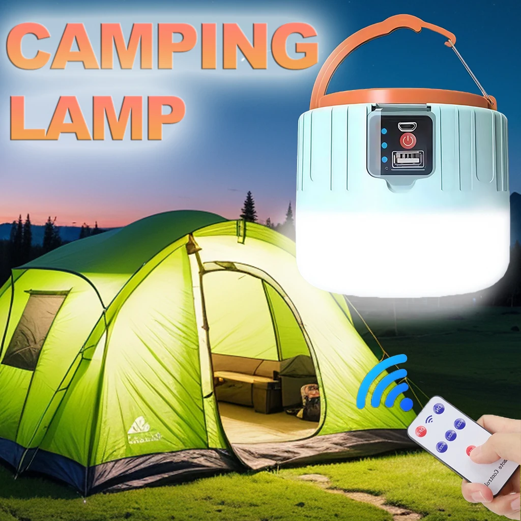 Fishing Light - ソーラーキャンプランタン 充電式LEDポータブルワークライト リモコン付き、パワーバンク懐中電灯 釣りBBQ用屋外緊急ランプ