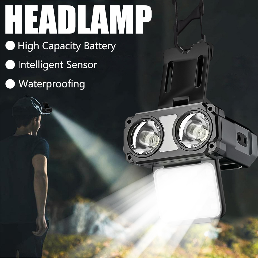 Fishing Light - センサー COB LED ヘッドランプ キャップ クリップ