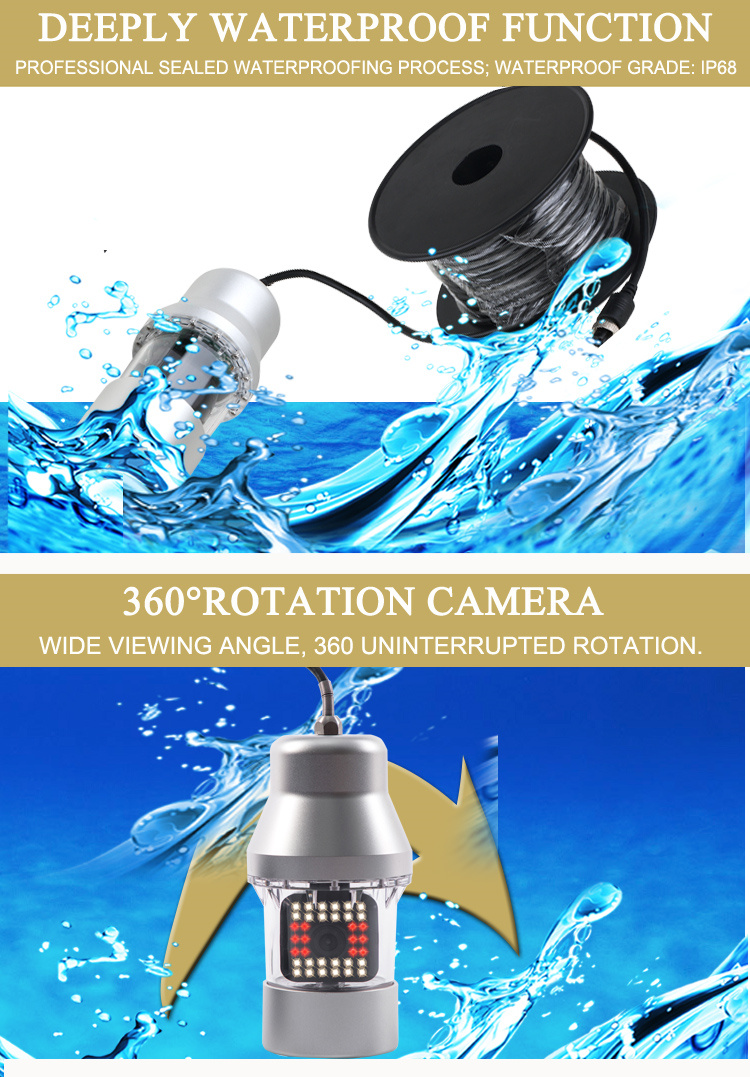 フィッシュファインダー360 °   回転式水中釣りカメラ  - Fish Finder Cable のレビューと価格