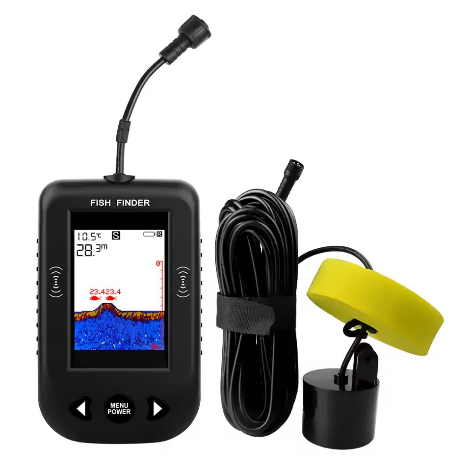 アラーム 100 メートルポータブルソナー魚群探知機 45  - Fish Finder Transducer のレビューと価格