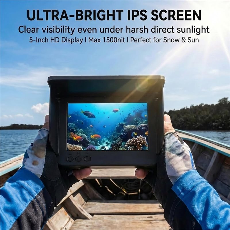 AA90-USプラグ水中釣り用探知カメラ：220 °   広 - Fish Finder Portable のレビューと価格