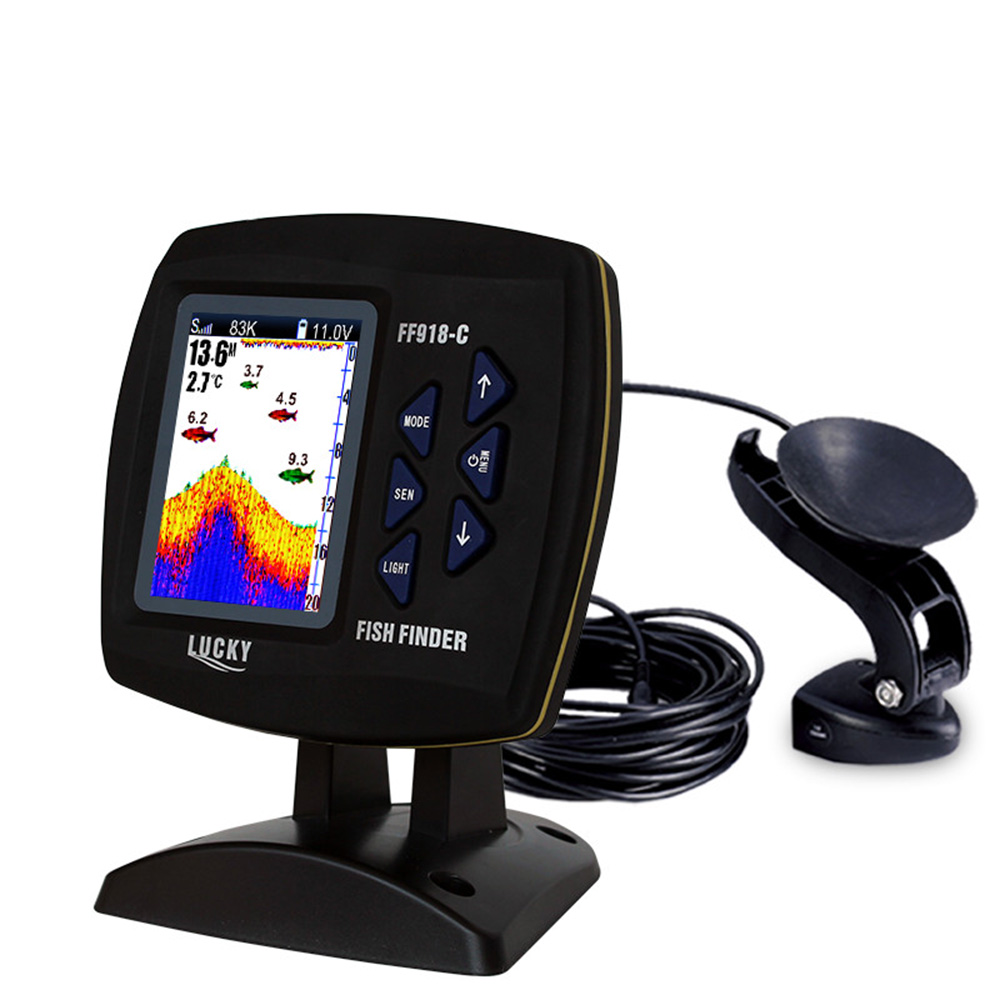 有線デュアル周波数魚群探知機,カラースクリーン,水深さボート - Fish Finder Transducer のレビューと価格