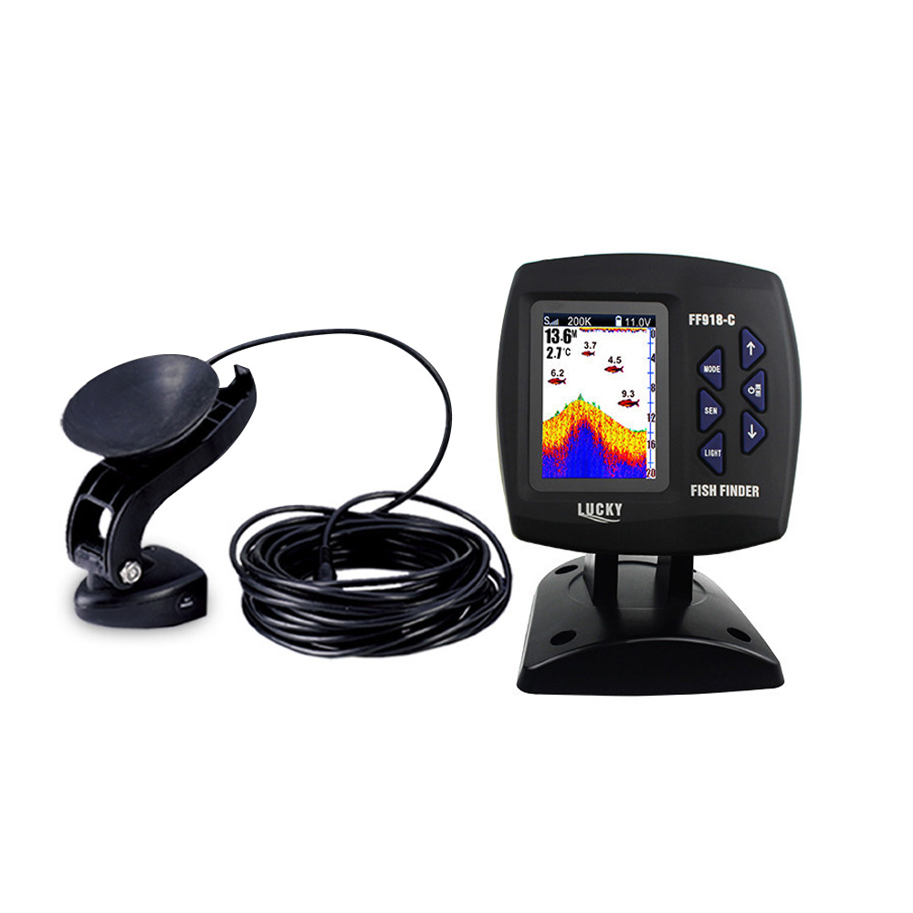 有線デュアル周波数魚群探知機,カラースクリーン,水深さボート - Fish Finder Transducer のレビューと価格