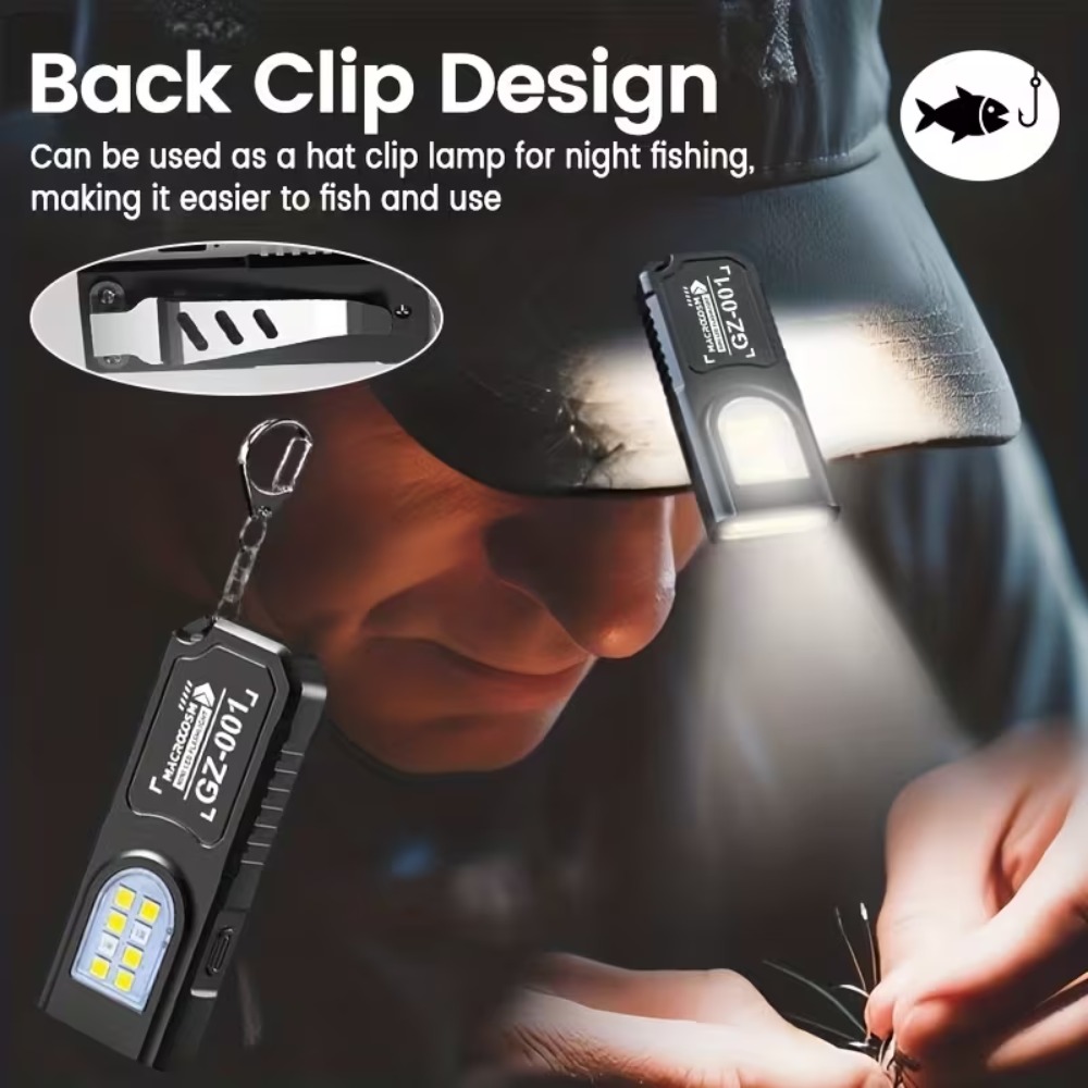 ミニ COB LED キーホルダー懐中電灯 USB 充電式ト - Fishing Light のレビューと価格