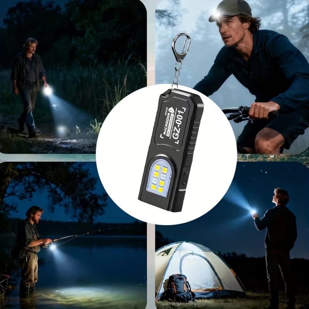 ミニ COB LED キーホルダー懐中電灯 USB 充電式ト - Fishing Light のレビューと価格